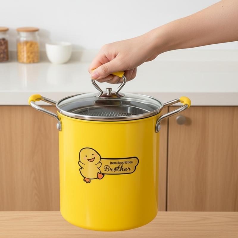 Home Cooking Oil Filter - 2/3L Deep Fryer Pot Stainless Steel