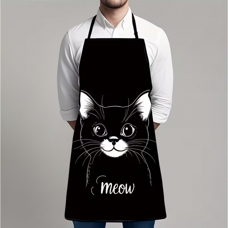 Home Cooking For Cats - 1 Piece of Fun Animal-Themed Apron,