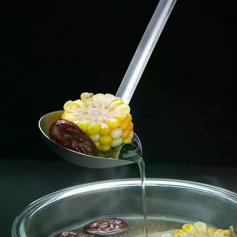 Home Cooking Oil Filter - Stainless Steel Oil Separating Soup Ladle