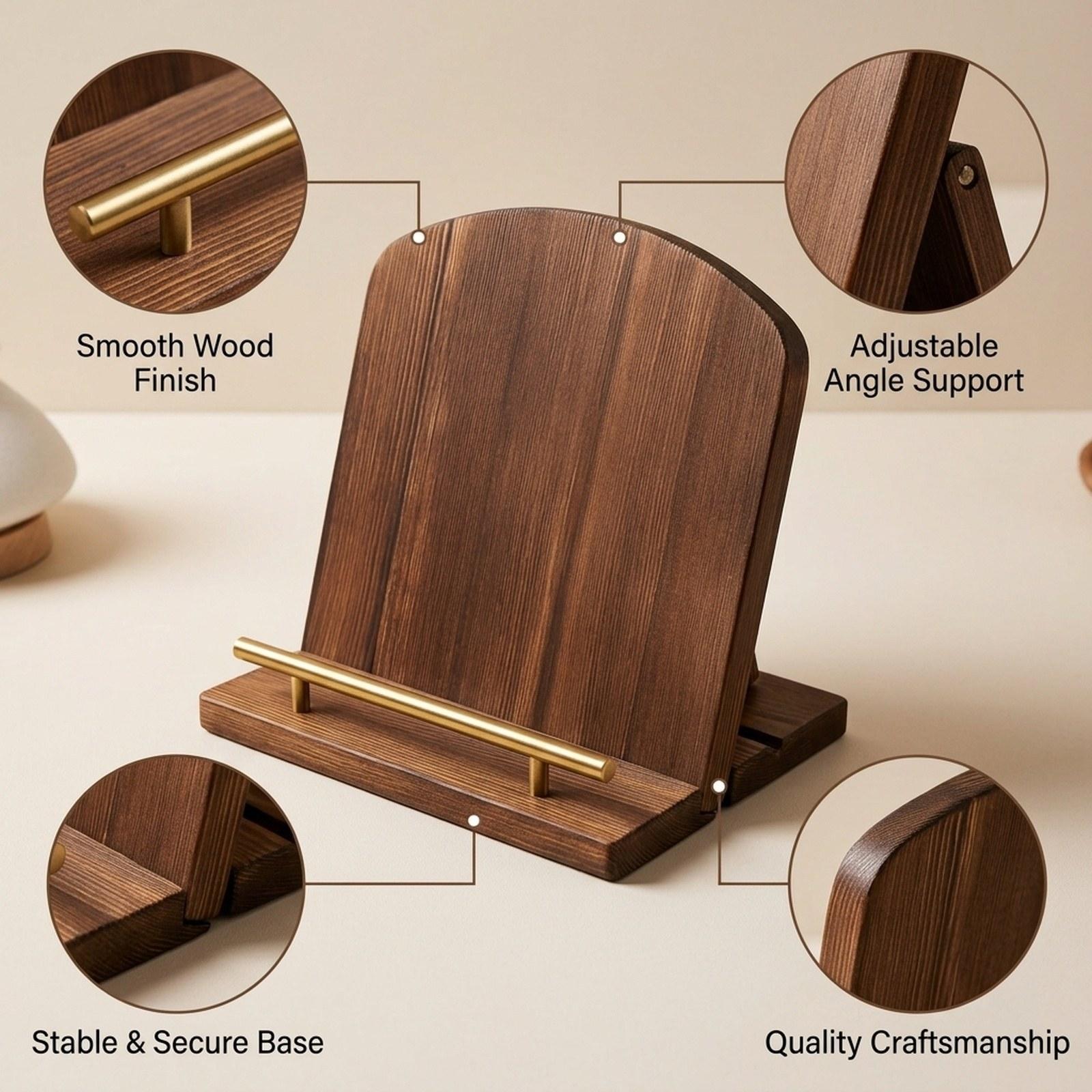 Wooden Cookbook Stand Recipe B - огляд і ціна Home Cooking Book