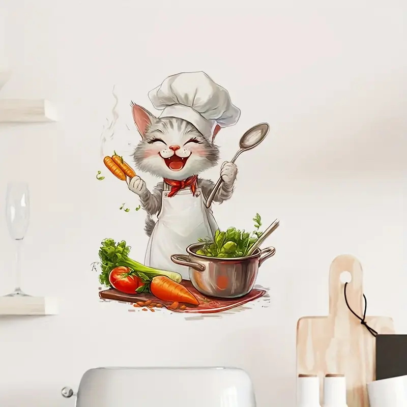 Cartoon Cat Cooking Stickers,  - огляд і ціна Home Cooking For Cats