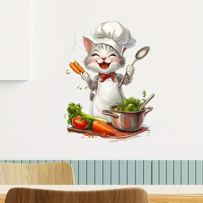 Cartoon Cat Cooking Stickers,  - огляд і ціна Home Cooking For Cats