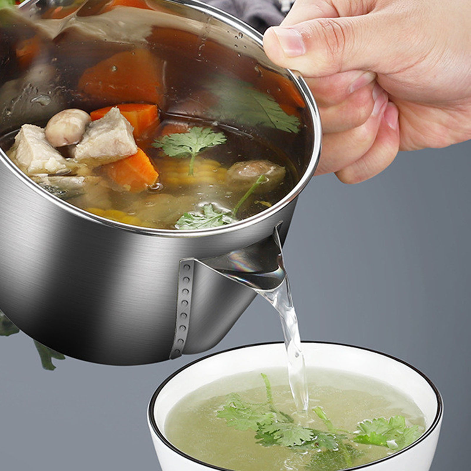 Stainless Steel Soup Bowl Grav - огляд і ціна Home Cooking Oil Filter
