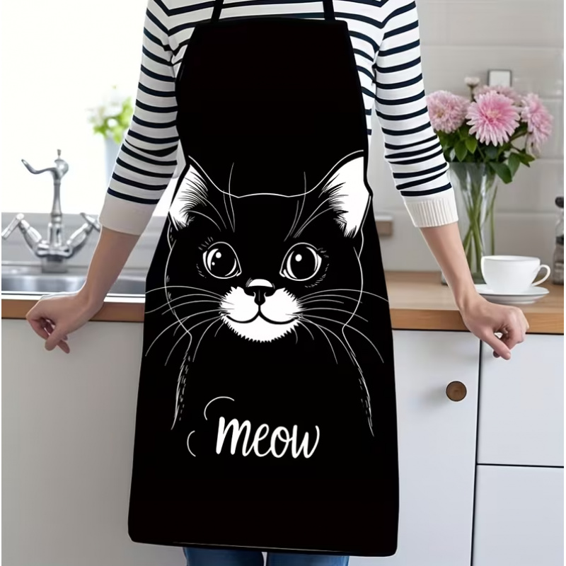 Cute Black Cat Print Apron, 1- - огляд і ціна Home Cooking For Cats