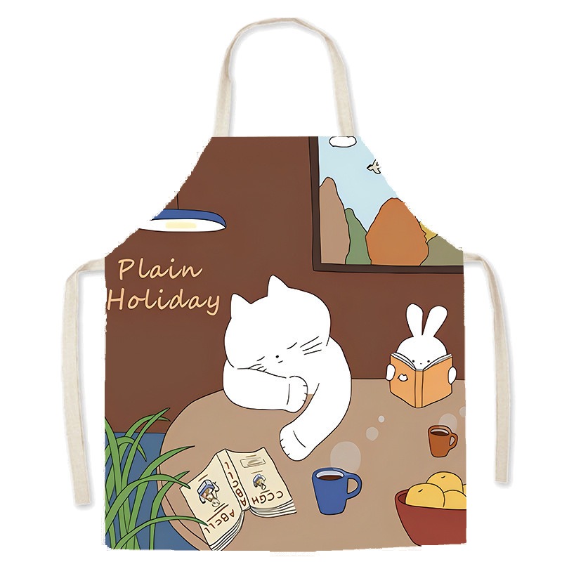 Cute White Cat Printed Apron C - огляд і ціна Home Cooking For Cats