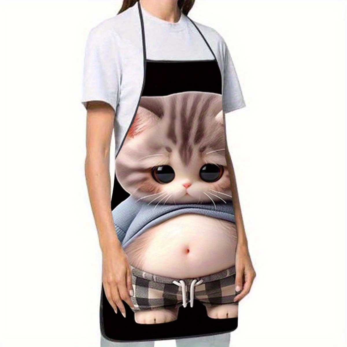 Cute Cartoon Cat Print Apron,  - огляд і ціна Home Cooking For Cats