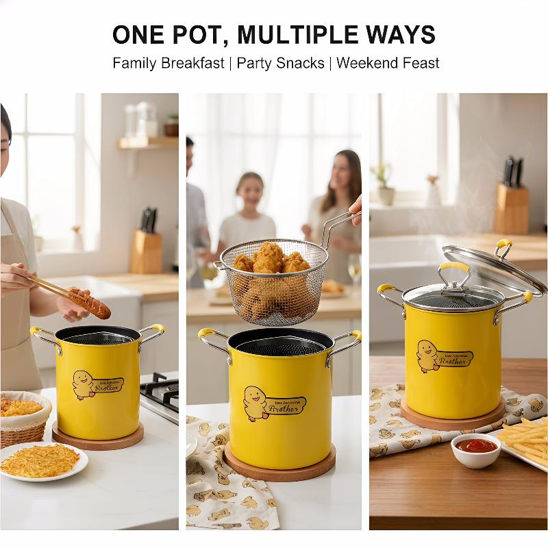 2/3L Deep Fryer Pot Stainless  - огляд і ціна Home Cooking Oil Filter