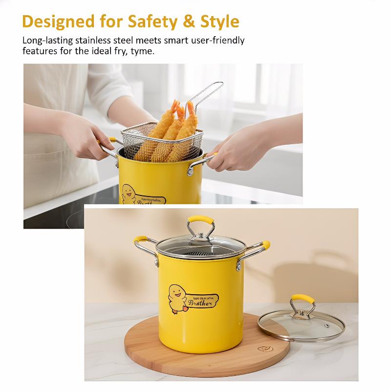 2/3L Deep Fryer Pot Stainless  - огляд і ціна Home Cooking Oil Filter