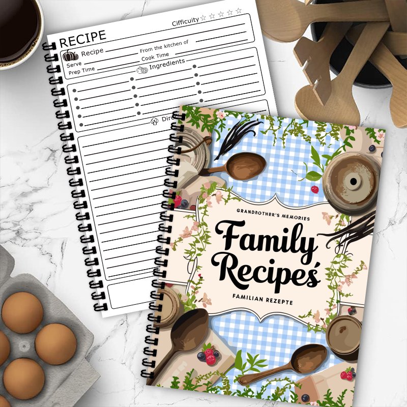 A5 Recipe Book, Blue Grid, Vin - огляд і ціна Home Cooking Book