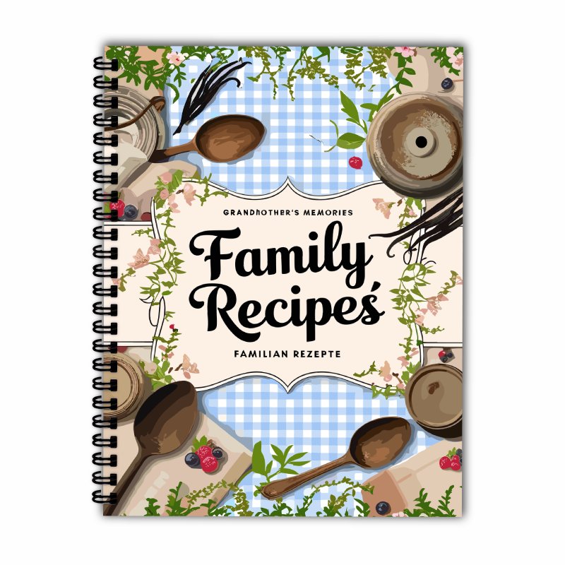 A5 Recipe Book, Blue Grid, Vin - огляд і ціна Home Cooking Book
