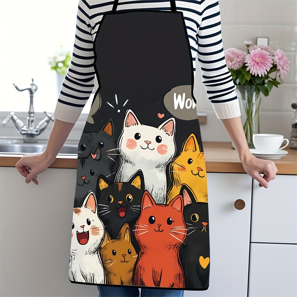 Cute Cartoon Cat Print Polyest - огляд і ціна Home Cooking For Cats